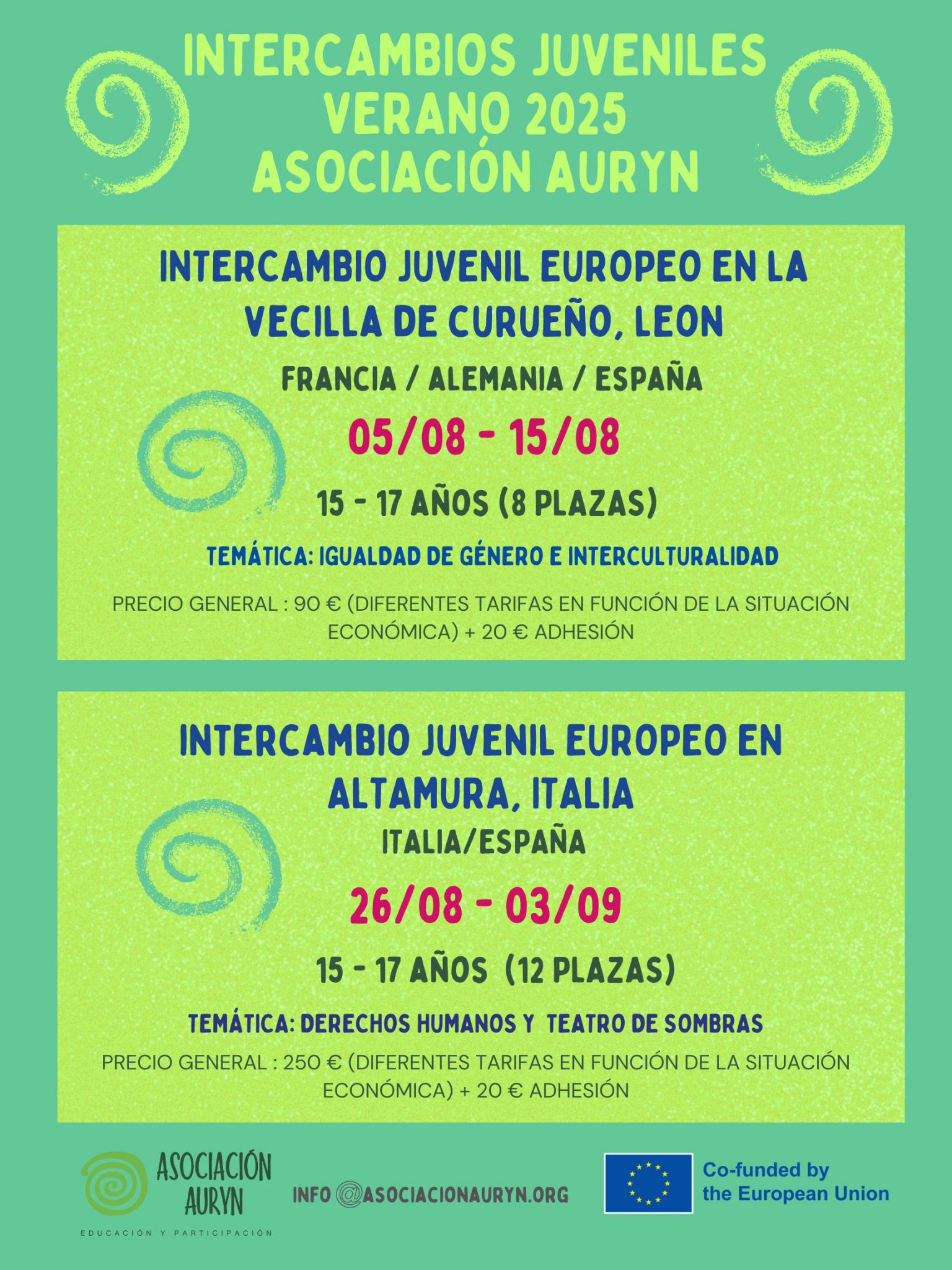 INTERCAMBIOS JUVENILES AURYN VERANO 2025